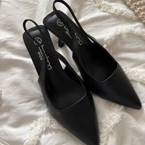 Elegant Black Slingback Heels by Boohoo